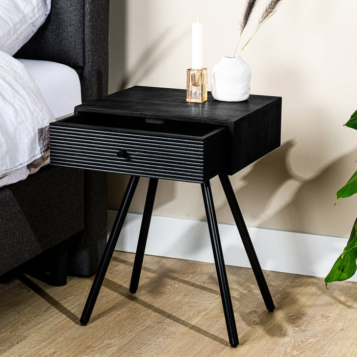 Niceey Table de chevet, 1 tiroir, A340 noir
