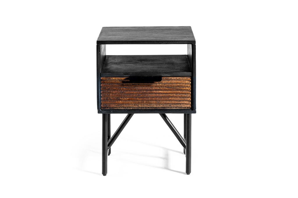 Niceey Table de chevet, 1 tiroir, A411 noir
