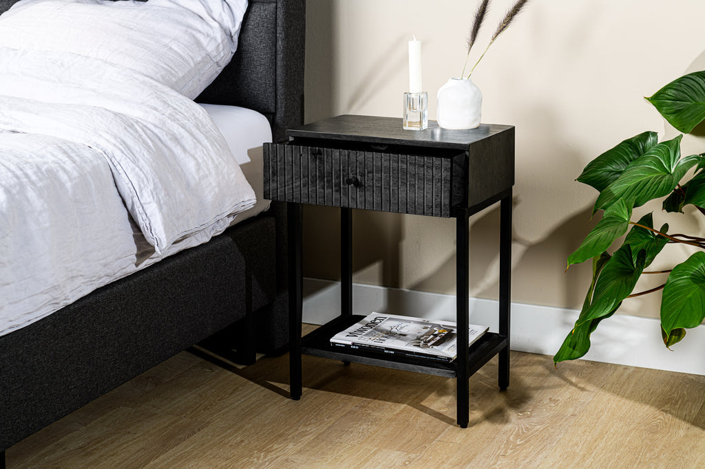 Niceey Table de chevet, 1 tiroir, M340 noir
