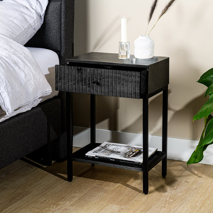Niceey Table de chevet, 1 tiroir, M340 noir