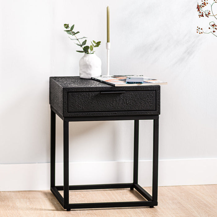 Niceey Table de chevet 1L, Lave, B340 noir