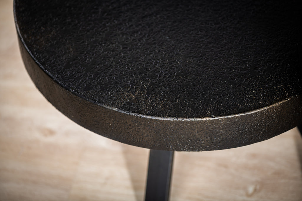 Niceey Salontafel rond 58 cm, Lava, B341 vintage zwart