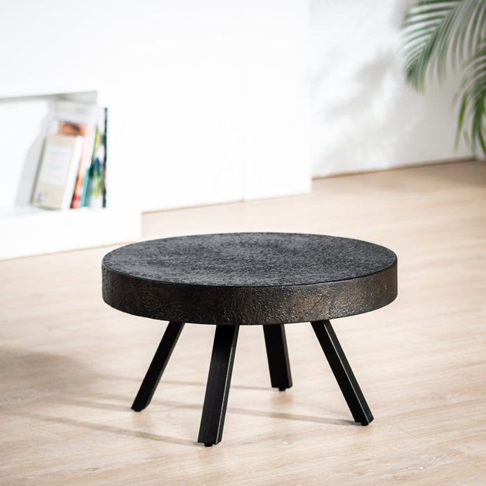 Niceey Salontafel rond 58 cm, Lava, B341 vintage zwart