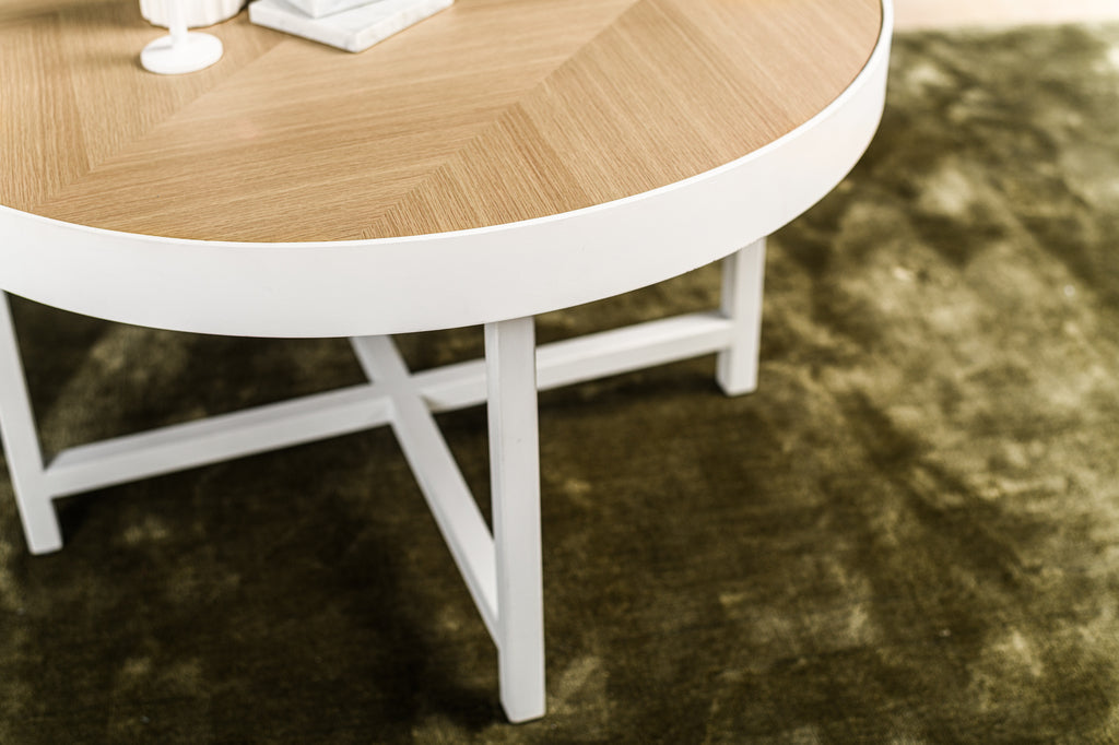 Niceey Table basse ronde 74 cm, Lennox, L350 chêne