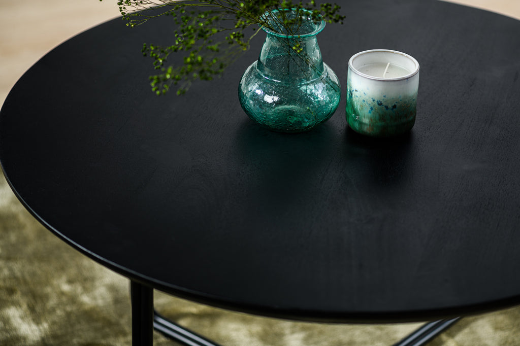 Niceey Table basse ronde, 75 cm, B340 noir