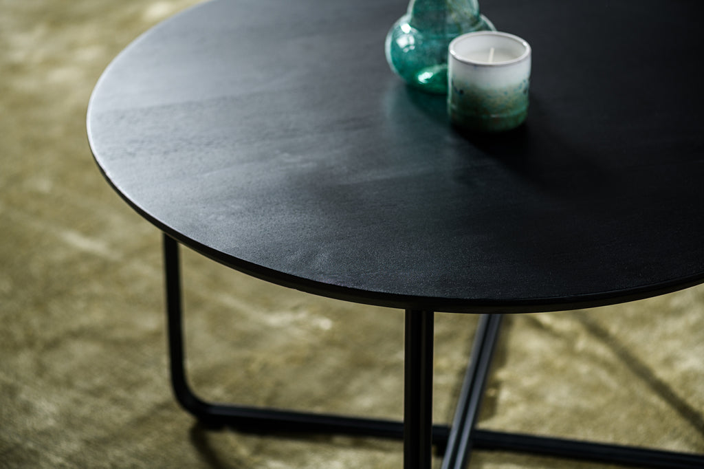 Niceey Table basse ronde, 75 cm, B340 noir