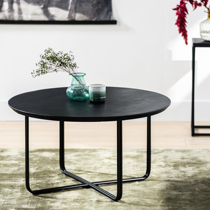 Niceey Table basse ronde, 75 cm, B340 noir