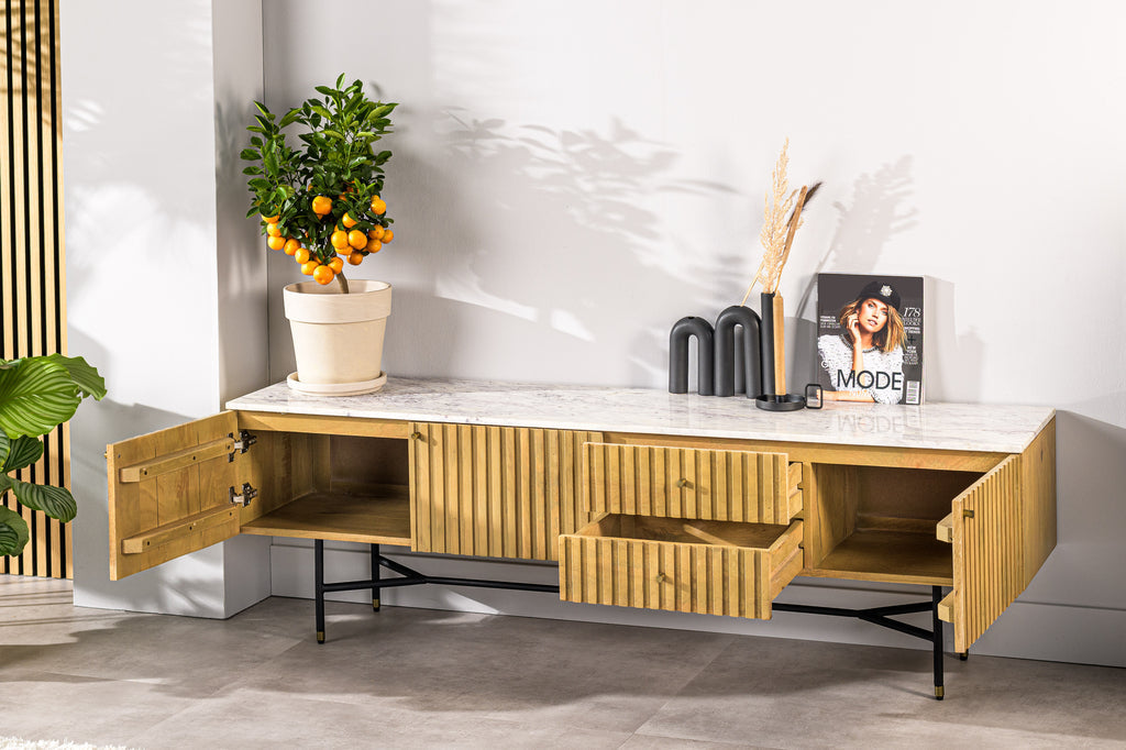 Meuble TV Niceey, 175 cm, B180 naturel