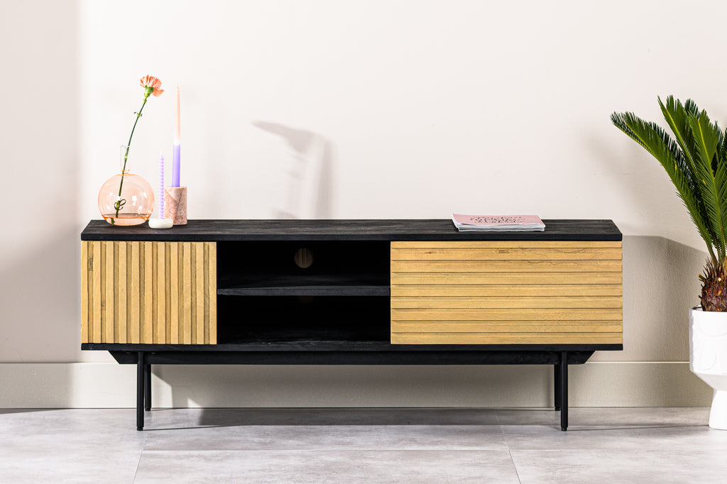 Meuble TV Niceey 2D, 140 cm, B180 naturel