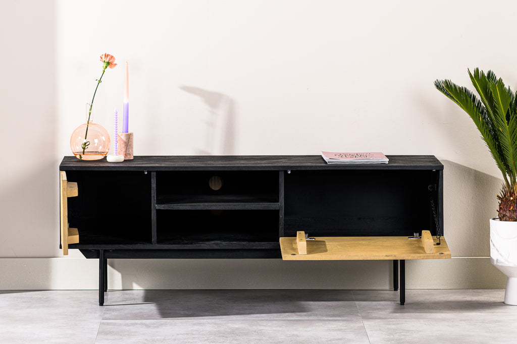 Meuble TV Niceey 2D, 140 cm, B180 naturel