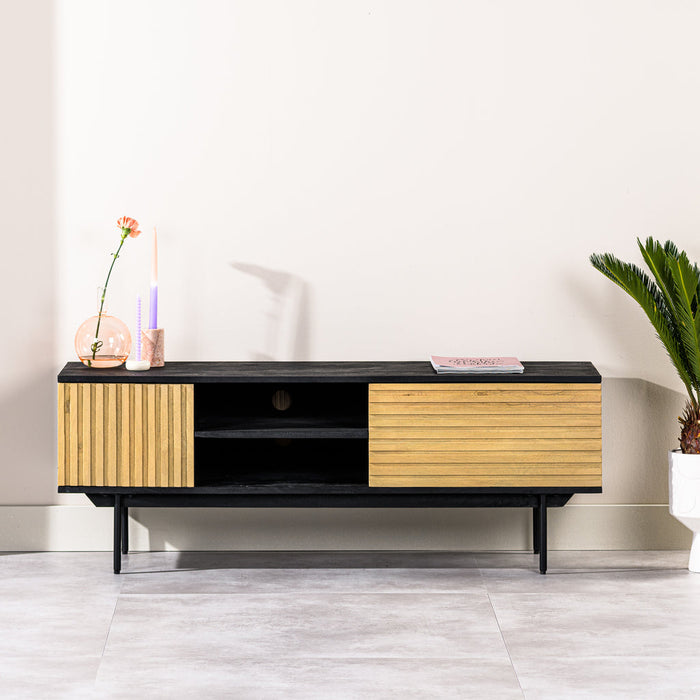 Meuble TV Niceey 2D, 140 cm, B180 naturel