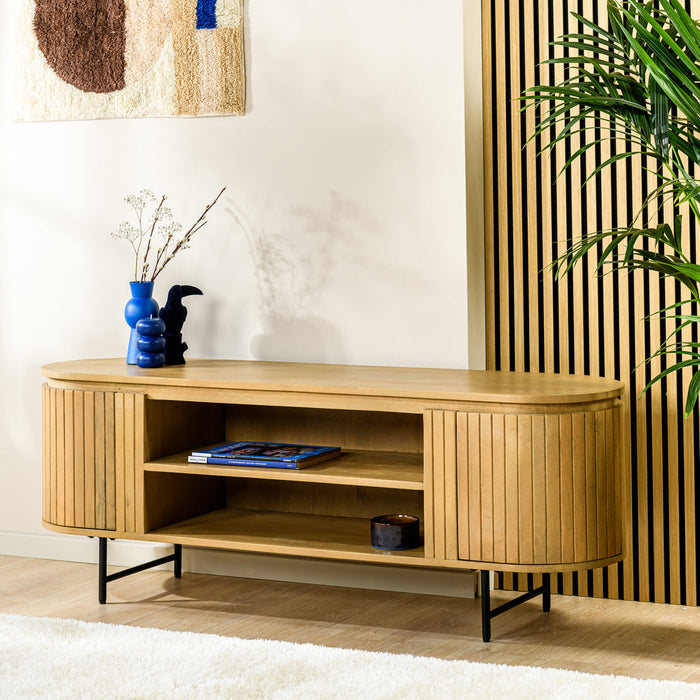 Meuble TV Niceey 2D, 155 cm, B180 naturel